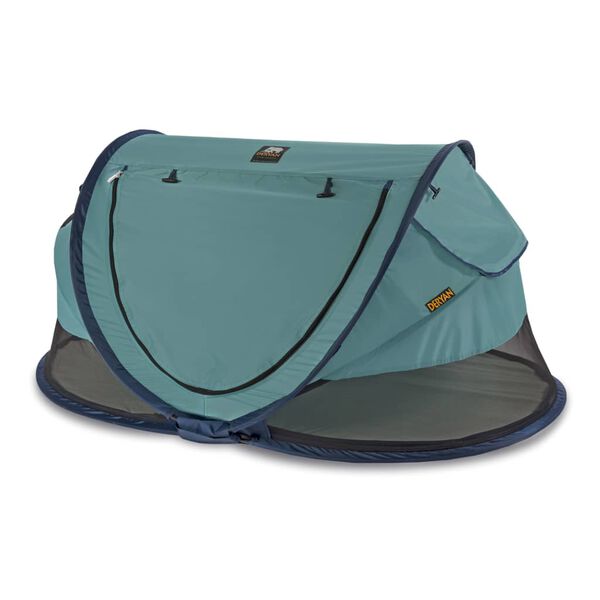 DERYAN Pop-up Toddler Travel Cot with Mosquito Net Luxe Ocean Blue
