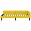 vidaXL Corner Bed Frame with Headboard Yellow 90 cm x 200 cm Velvet