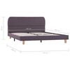 vidaXL Bed Frame without Mattress Taupe Fabric 135x190 cm Double