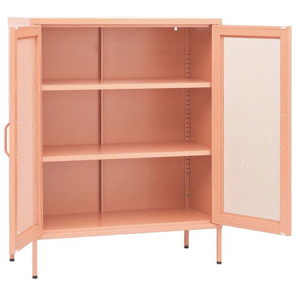vidaXL Storage Cabinet Pink 80x35x101.5 cm Steel