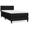vidaXL Box Spring Bed with Mattress Black 100x200 cm Fabric