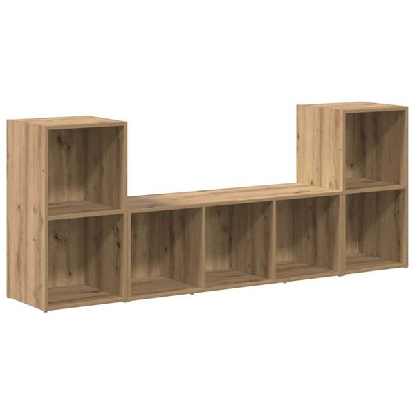 vidaXL TV Cabinet Set Wall-mounted 3 pcs Brown Engineered Wood