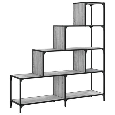 vidaXL Bookcase 4-Stair Grey Sonoma 139x33.5x149 cm Engineered Wood