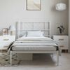 vidaXL Metal Bed Frame without Mattress with Headboard White 100x200cm