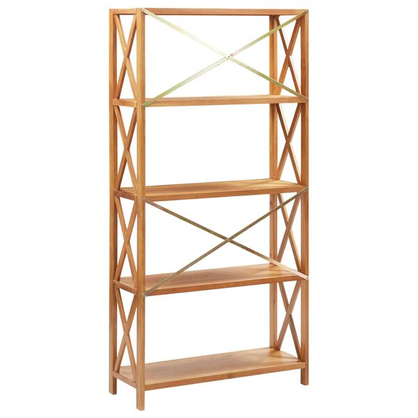 vidaXL 5-Tier Shelf 80x30x163.5 cm Solid Oak Wood