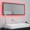 vidaXL LED Bathroom Mirror Black 100x8.5x37 cm Acrylic