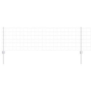 vidaXL Euro Fence with Post 25 x 0.6 m Galvanised Steel Silver Mesh