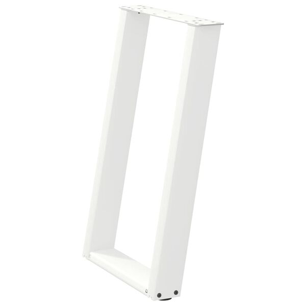 vidaXL Dining Table Legs U-Shaped 2 pcs White 60x(72-73) cm Steel
