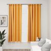 vidaXL Linen-Look Blackout Curtains with Hooks 2 pcs Yellow 140x175 cm