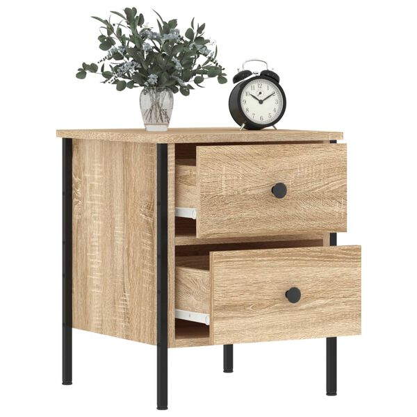 vidaXL Bedside Cabinet Sonoma Oak 40x42x50 cm Engineered Wood