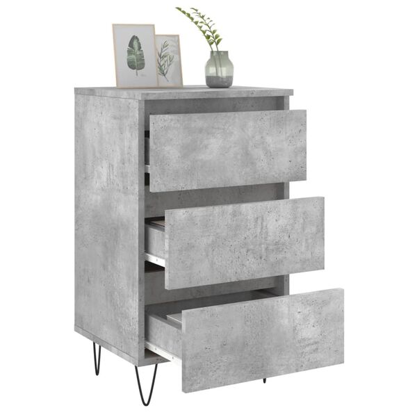 vidaXL Bedside Cabinets 2 pcs Concrete Grey 40x35x69 cm Engineered Wood