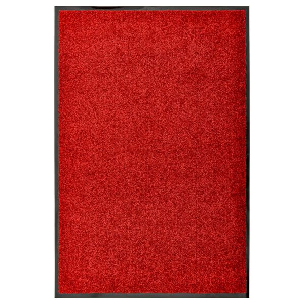 vidaXL Doormat Washable Red 60x90 cm