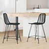 vidaXL Bar Chair 2 pcs Black 44.5 x 54.5 x 97.5 cm Rattan and Iron