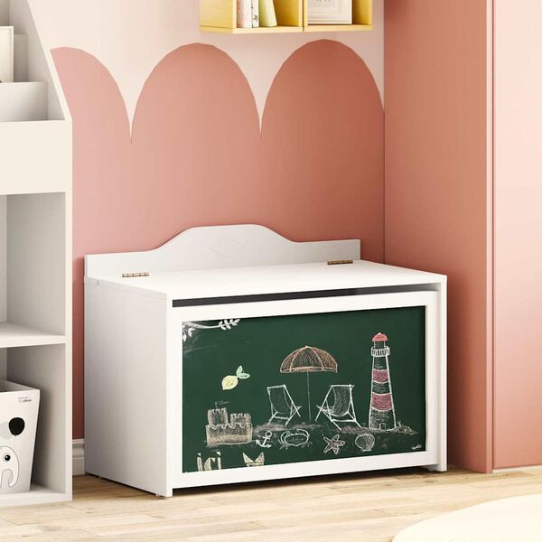 vidaXL Box with Storage White 73 x 33 x 55 cm Engineered wood