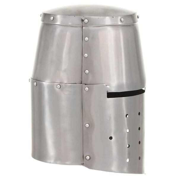 vidaXL Medieval Knight Helmet Antique Replica LARP Silver Steel