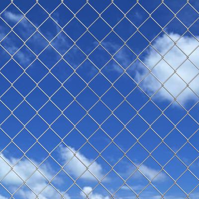 vidaXL Chain Link Fence with Posts Spike Galvanised Steel 25x0.8 m