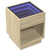 vidaXL Bedside Table with Infinity LED Sonoma Oak 40x40x50 cm
