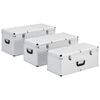 vidaXL Storage Cases 3 pcs Silver Aluminium