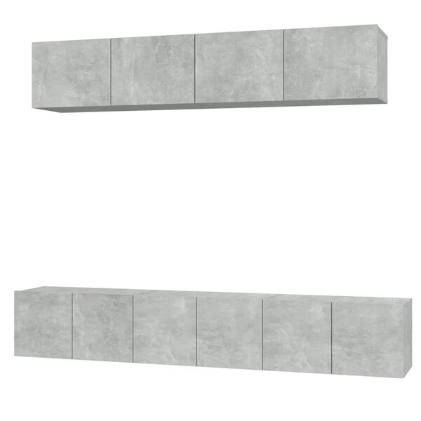 vidaXL 5 Piece TV Cabinet Set Concrete Grey Engineered Wood