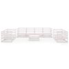 vidaXL 9 Piece Garden Lounge Set White Solid Pinewood