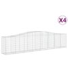 vidaXL Arched Gabion Baskets 4 pcs 400x50x80/100 cm Galvanised Iron