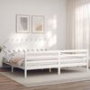vidaXL Bed Frame without Mattress White 200x200 cm Solid Wood