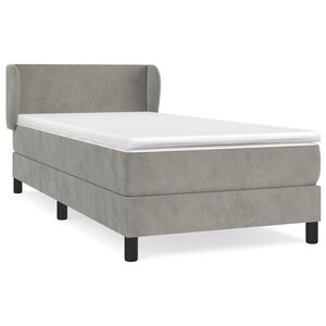 vidaXL Box Spring Bed with Mattress Light Grey 80x200 cm Velvet