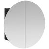 vidaXL Bathroom Cabinet with Round Mirror&LED Black 54x54x17.5 cm