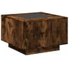 vidaXL Coffee Table with LED Smoked Oak 60x60x40 cm Engineered Wood