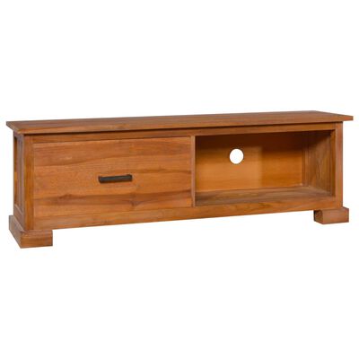 vidaXL TV Cabinet 112x30x37 cm Solid Teak Wood