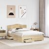 vidaXL Bed Frame with Drawer Sonoma Oak 140 x 190 cm Engineered Wood
