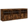 vidaXL Sideboard with LED Lights Smoked Oak 181.5x37x67 cm
