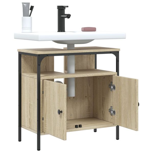 vidaXL Bathroom Sink Cabinet Sonoma Oak 60x30x60 cm Engineered Wood