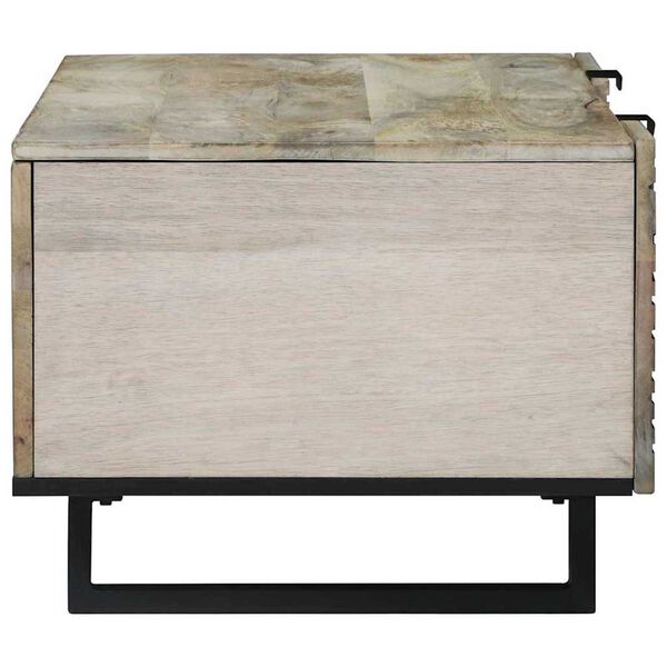 vidaXL Coffee Table Beige and Black 100 x 54 x 40 cm Solid Acacia wood