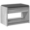 vidaXL Hall Bench with Cushion with Shelf Grey Sonoma 63 x 38 x 45 cm