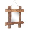 vidaXL Log Mirror Natural 50x50 cm Recycled Teak Wood