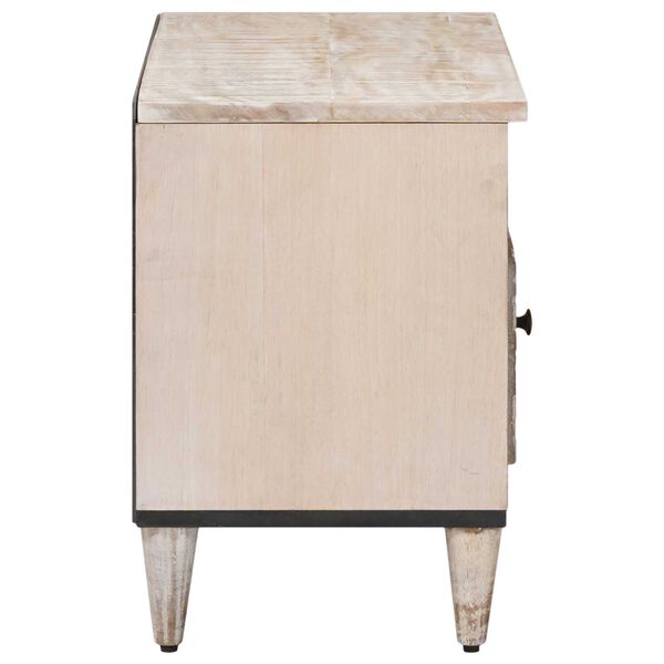 vidaXL TV Cabinet with Drawer White 80 x 33.5 x 46 cm Solid Mango Wood