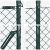 vidaXL Fence Post Green 25 x 0.4 m (40 x 40 mm mesh) Steel and PVC