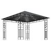 vidaXL Gazebo with Mosquito Net&LED String Lights 3x3x2.73m Anthracite