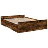 vidaXL Bed Frame with Drawers without Mattress Smoked Oak 120x190 cm Small Double