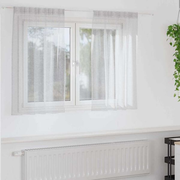 vidaXL Voile Curtain 2 pcs Light Grey 140 x 140 cm Polyester
