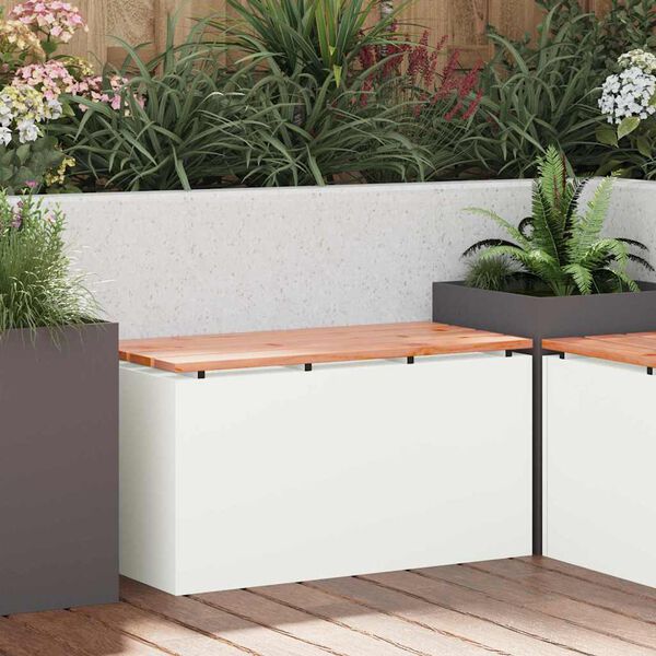 vidaXL Garden Bench White 80 x 40 x43 cm Steel