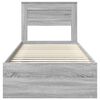 vidaXL Bed Frame Grey Sonoma 100 x 200 cm Solid Pine Wood