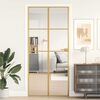 vidaXL Interior Door Slim Golden 93x201.5 cm Tempered Glass and Aluminium