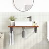 vidaXL Basin Shelf Wall Mounted Steel and Solid Wood Oak