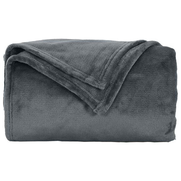 vidaXL Throw Blanket Dark Grey 240 x 270 cm Fleece