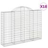 vidaXL Arched Gabion Baskets 18 pcs 200x30x140/160 cm Galvanised Iron