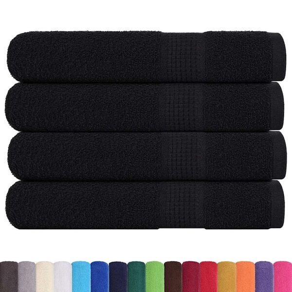 vidaXL Sauna Towels 4 pcs "FROGN" Black 80x200 cm 100% Cotton