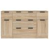 vidaXL 3 Piece Sideboard Set Sonoma Oak Engineered Wood