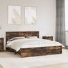 vidaXL Bed Frame Smoked Oak 200 x 200 cm Engineered Wood